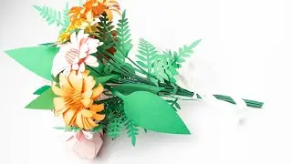 Dahlias, Peonies, and Fern Leave Bouquet | 3D | SVG Templates | Circuit | FREE 3D SVG | Flower Craft