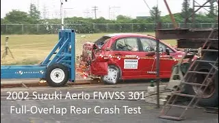 2001-2007 Suzuki Aerio /  Liana Sedan FMVSS 301 Rear Crash Test (Full Overlap)