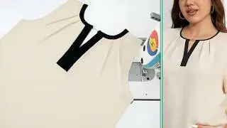 Easy Steps to Make Perfect Neckline Design Quickly and Easily/ Placket Sewing Tutorial
