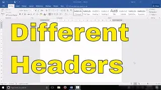 Different Headers On Different Pages-Microsoft Word Tutorial
