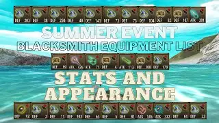 Toram Online: Summer Event | Blacksmith Equipment List | Stats and Appearance | chae_