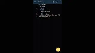 Python Factorial Program.  #shorts🔥
