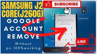 Samsung j2 core (J260g) google account remove  done // without pc 2021...