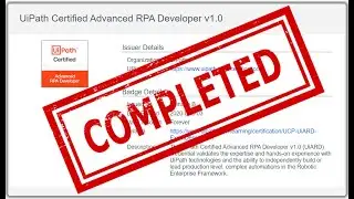 UiPath Advanced Developer UiPath-ARDv1: UiPath Advanced RPA Developer v1.0 Exam |  Paid Training