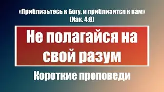 Не полагайся на свой разум | Короткие проповеди Христианские проповеди | Хлеб на каждый день