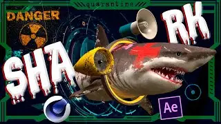 SHARK IN THE STORE | Animation Cinema 4D | Spline Wrap | Tracking After Effects | 3D model in VIDEO
