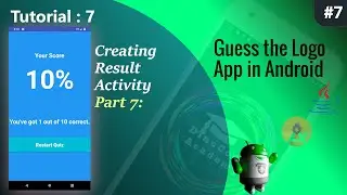 Quiz App in Android Studio | Logo Quiz App in Android Studio  | Result Data Part 7