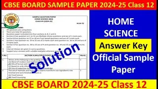 class 12 home science sample paper 2024-25 | class 12 home science sample paper 2025 | cbse board