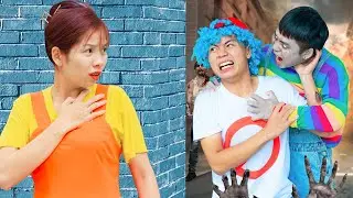 Run a Way... Zombie Apocalypse Survival Hacks - Very Sad Story FNF vs Squid Game Real Life