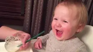 Cutest Baby First Time Playing Bubble   Funny Baby .