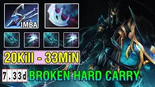 New Broken Carry [Abaddon] Safelane No Mercy 20Kill - 30Min Game IMBA Harpoon + Manta Build 7.33D