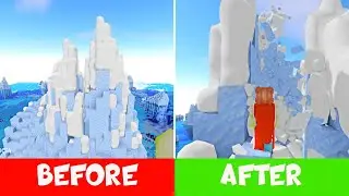 Minecraft - REALISTIC SNOW + ICE  with physics mod! ❄️⛄️❄️