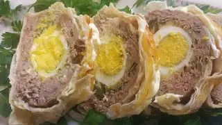 Рулет из лаваша с куриным фаршем и сыром  в духовке