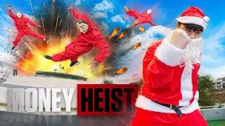 MONEY HEIST PARKOUR vs MR. SATAN CLAUS Pro Parkour Rescue MRS. SATAN ( Live Action ) Merry Christmas