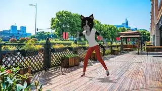 Кошачий Шаффл. 3D персонаж танцует как Цинцин (Qingqing)
