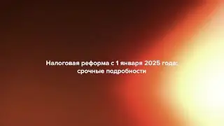 Налоговая реформа с 1 января 2025 года – срочные подробности