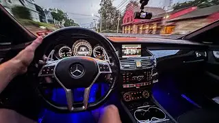 LATE NIGHT CITY DRIVE in STRAIGHT PIPE Mercedes CLS550! *POV* ft. Joey