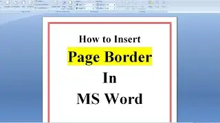 How to insert Page Border in Word Document | Step by step guide