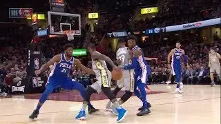 LeBron James makes an impossible play behind the back between the legs of his teammate