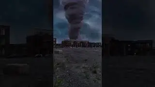 Tornado with lightning, hurricane