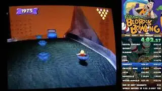 The Flintstones Bedrock Bowling - Easy (All Strikes) Speedrun in 