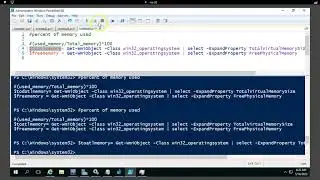 how to calculate percent of memory used on remote computers 