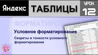 Яндекс таблицы урок 12. Секреты и тонкости условного форматирования