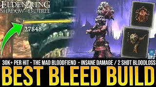 Elden Ring DLC NEW BEST BLEED BUILD! - The Mad Bloodfiend / 30k+ Per Hit EASY! / Easy OP Build Guide