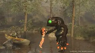 Demon Frog Eats Swamp Girl
