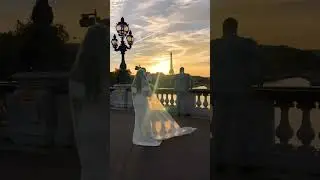 Sunset in Paris, brides on Pont Alexandre III 👰🏻