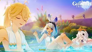 Traveler & Mualani Hotspring Bath Cutscene Animation | Genshin Impact 5.0