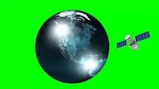 SATELLITE ORBITING EARTH GREEN SCREEN