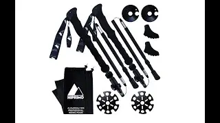 Bastones para Senderismo con Antishock Ajustables Plegables Ergonómicos Aluminio 7075 Hiprimo