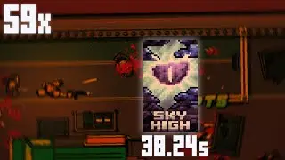 Hotline Miami 2 Sky high 59x Full Combo in 38.24s (Segmented Speedrun, Level editor campaign)