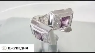 ДЖУВЕДИЯ Запонки Мужские с александритом Серебро 925 Артикул ЗМ-05_5