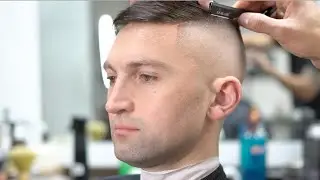 Military High Skin Fade Comb Over Haircut With Side Part