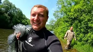 Супер рыбалка на кастинговую сеть в горной реке