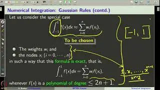 Week 10 : Lecture 51 : Numerical Integration: Gaussian Quadrature Rule