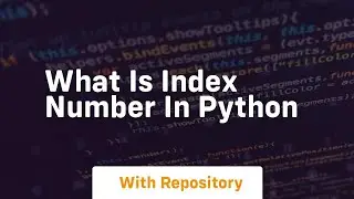 what is index number in python