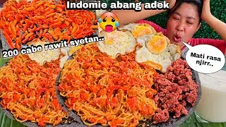 MATI RASA 🥵‼️ INDOMIE ABANG ADEK 200 CABE RAWIT SYETAN 🔥🥵