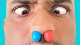 M&M'S STUCK IN NOSE 😂😆 