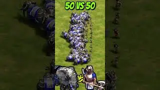 50 Elite War Elephants vs 50 Elite Throwing Axemen (AoE2) 
