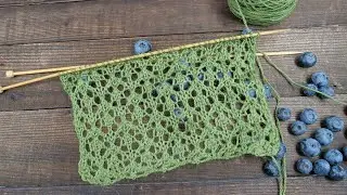 Летний узор сетка спицами 🍇