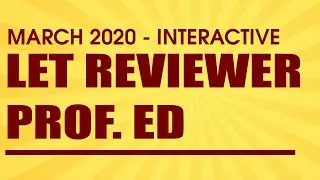 Interactive LET Reviewer in Professional Education Reviewer - Part 1