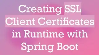 Creating SSL Client Certificates in Runtime with Spring Boot