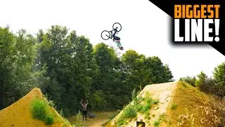 RIDING THIS INSANE DIRT JUMP LINE AND BACKFLIPPING THE BIGGEST ONE!!
