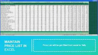 54 - Maintain Price List in Excel and publish to Tally