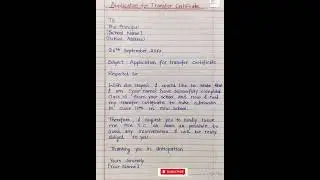 Application for transfer certificate l application for tc from school l tc from college l letter
