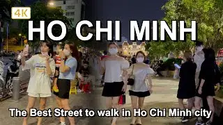 Best Street to Walk in Ho Chi MInh City - Nguyen Hue Walking Street 🇻🇳 travel Vietnam 4K