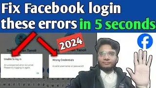 Fix facebook an unexpected error occurred pl.. logging... or wrong... invalid username or password